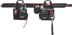 Hultafors Work Gear HT5640 Deluxe Carpenter's Combo Apron, Heavy Duty Ballistic Polyester Tool Belt, Gusset-Style Front Pockets with Stay-Open Design, Steel Hammer Loop, Tape Measure Pocket