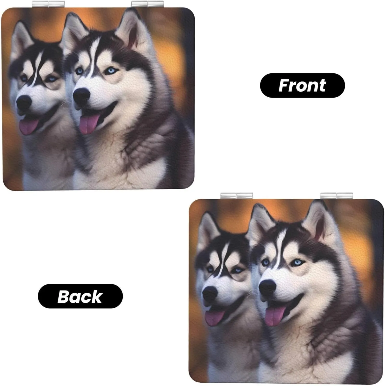 Husky Dog Portable Pocket Cosmetic Mirror-Compact and Light, It is A Necessary Thing to Go Out for Beauty and Makeup