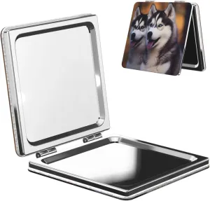 Husky Dog Portable Pocket Cosmetic Mirror-Compact and Light, It is A Necessary Thing to Go Out for Beauty and Makeup