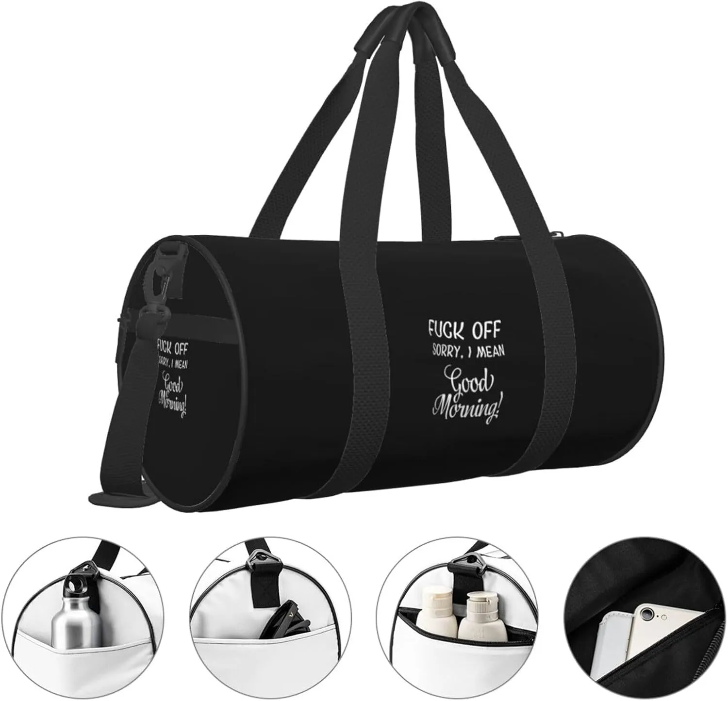 I Don'T Mean To Be Rude But Shut Up And Fuck Off Travel Luggage Duffel Bag Sports Rolling Foldable Duffel Bag, Black