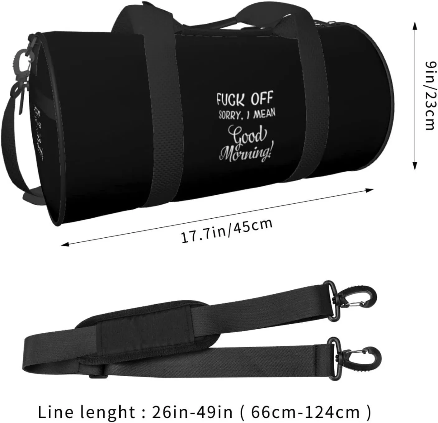 I Don'T Mean To Be Rude But Shut Up And Fuck Off Travel Luggage Duffel Bag Sports Rolling Foldable Duffel Bag, Black