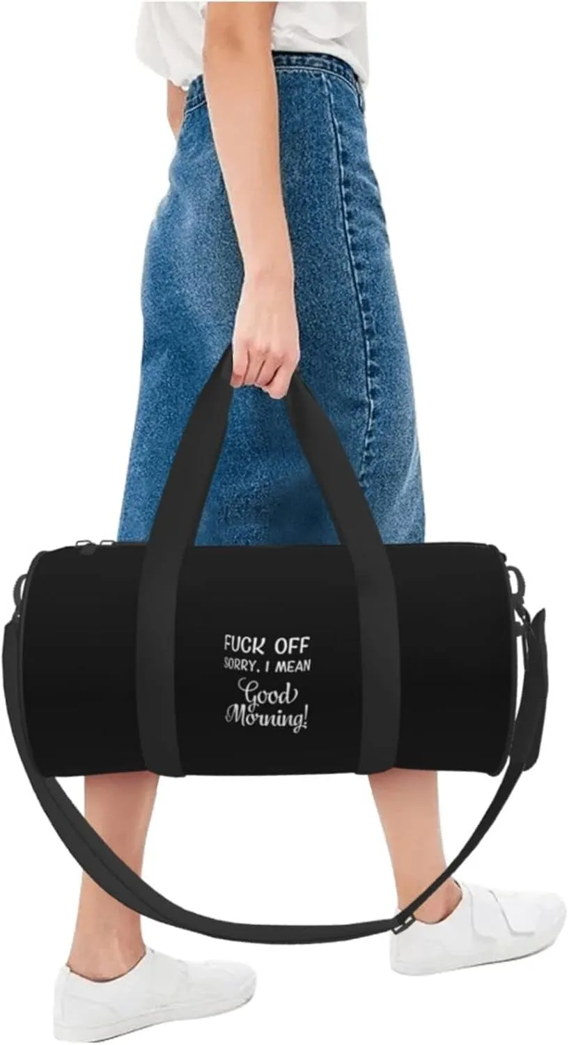I Don'T Mean To Be Rude But Shut Up And Fuck Off Travel Luggage Duffel Bag Sports Rolling Foldable Duffel Bag, Black