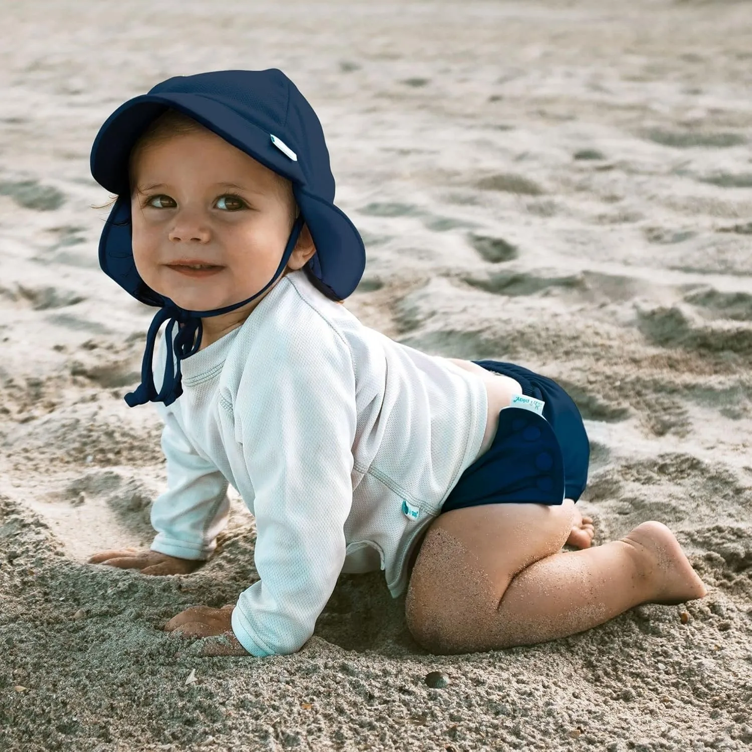 i Play Breathable Solid Flap Infant Baby Sun Protection & Swim Hat
