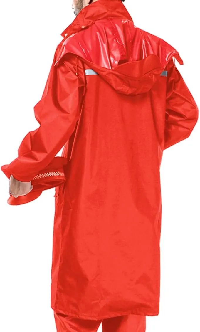 iCreek Raincoat Waterproof Long Rain Jacket Lightweight Rainwear Reflective with Packable Hood for Men Women Adults