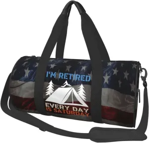 I'M Retired Every Day Is Saturday Duffel Bag Gym Bag Travel Sports Tote Large Foldable Beach Swim Yoga2