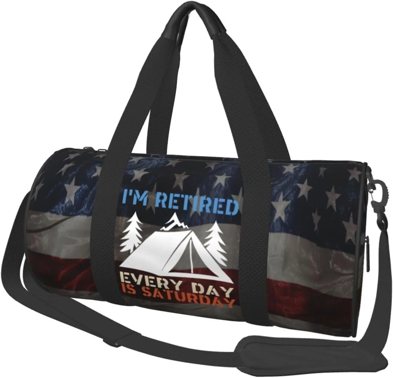 I'M Retired Every Day Is Saturday Duffel Bag Gym Bag Travel Sports Tote Large Foldable Beach Swim Yoga2