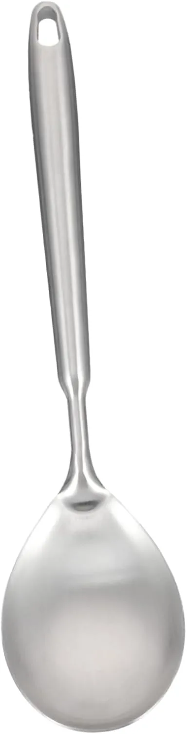 IMIKEYA Practical Stainless Steel Cooking Spoon Soup Ladle Comfortable Handle Easy Hanging Suitable for All