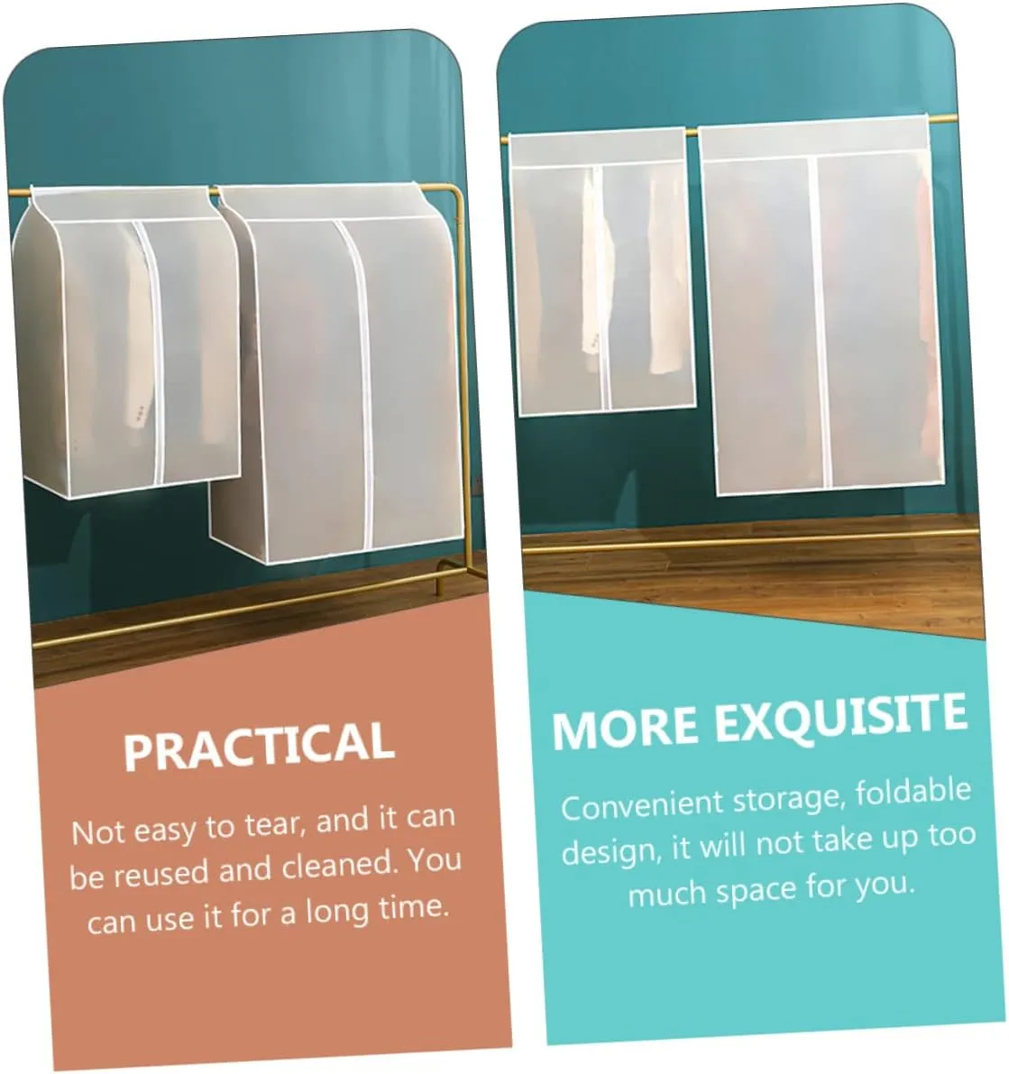 IMIKEYA Wardrobe Cover Hanging Garment Dustproof Overcoat Storage Bag Reusable Clothes Bag Compact for Travel