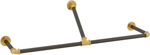Industrial Pipe Clothing Rack, Wall Ceiling Mounted Clothes Garment Rack, Black Iron Pipe Clothes Hanging Bar, Heavy Duty Metal Hanging Rod for Closet Storage and Laundry Organizing