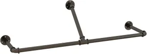 Industrial Pipe Clothing Rack, Wall Ceiling Mounted Clothes Garment Rack, Black Iron Pipe Clothes Hanging Bar, Heavy Duty Metal Hanging Rod for Closet Storage and Laundry Organizing