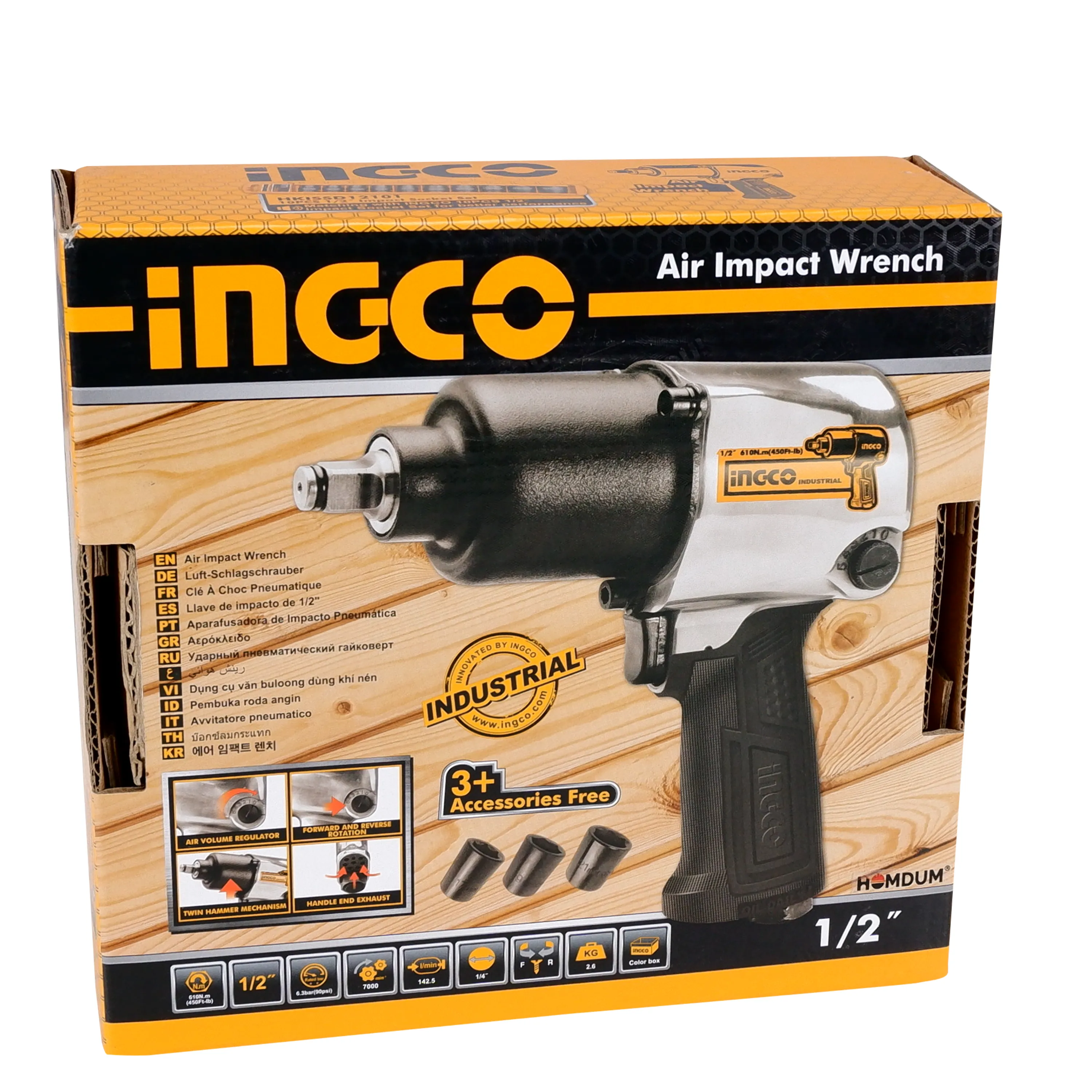 INGCO Air Impact Wrench 1/2" Drive (AIW12562)