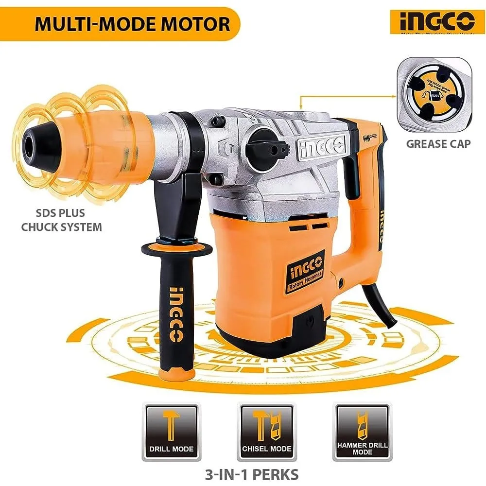 Ingco Heavy Duty Rotary Hammer Drill with SDS Max 1600W - RH16008