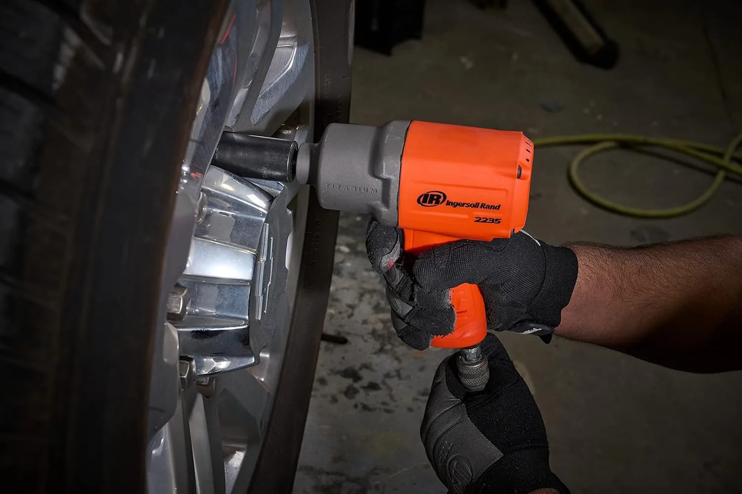 Ingersoll Rand 2235TIMAX-O 1/2" Air Impact Wrench, 1350 ft-lb Torque, Titanium Hammercase, Friction Ring Retainer, Pistol, Orange