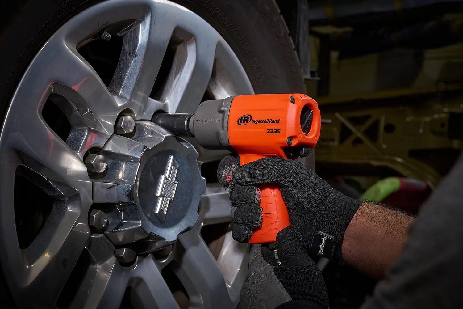 Ingersoll Rand 2235TIMAX-O 1/2" Air Impact Wrench, 1350 ft-lb Torque, Titanium Hammercase, Friction Ring Retainer, Pistol, Orange