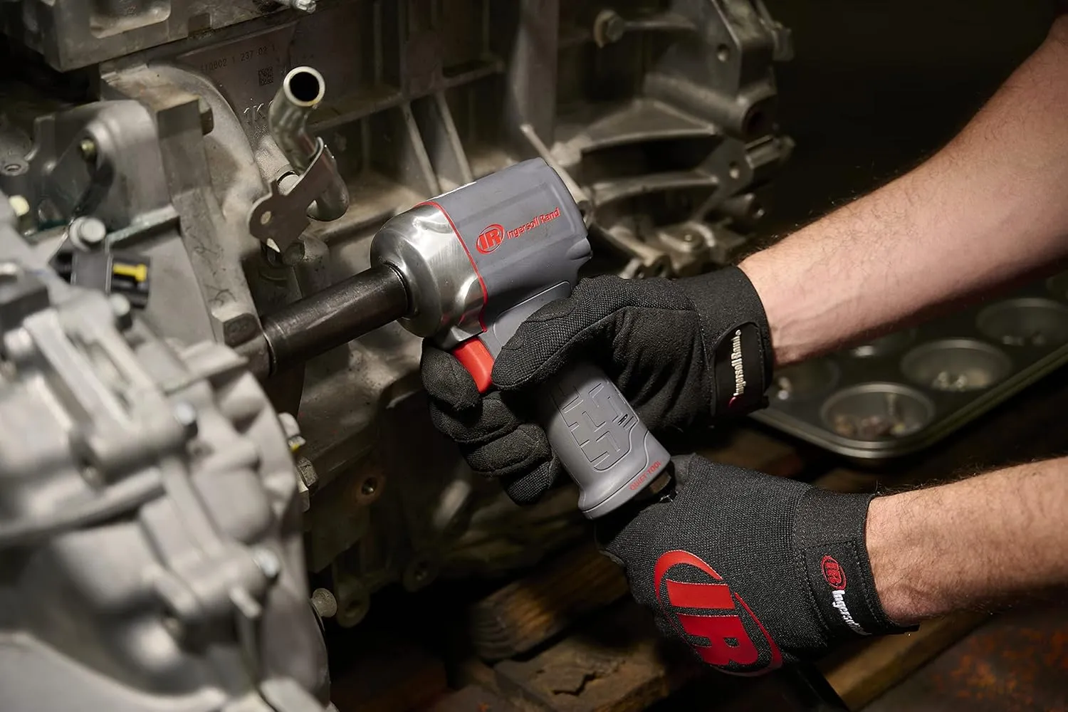 Ingersoll Rand 36QMAX 1/2 Air Impact Wrench, Quiet Technology, Torque Output Up to 640 ft lbs, Ultra Compact, Lightweight 2.4 lbs, Max Control, Gray