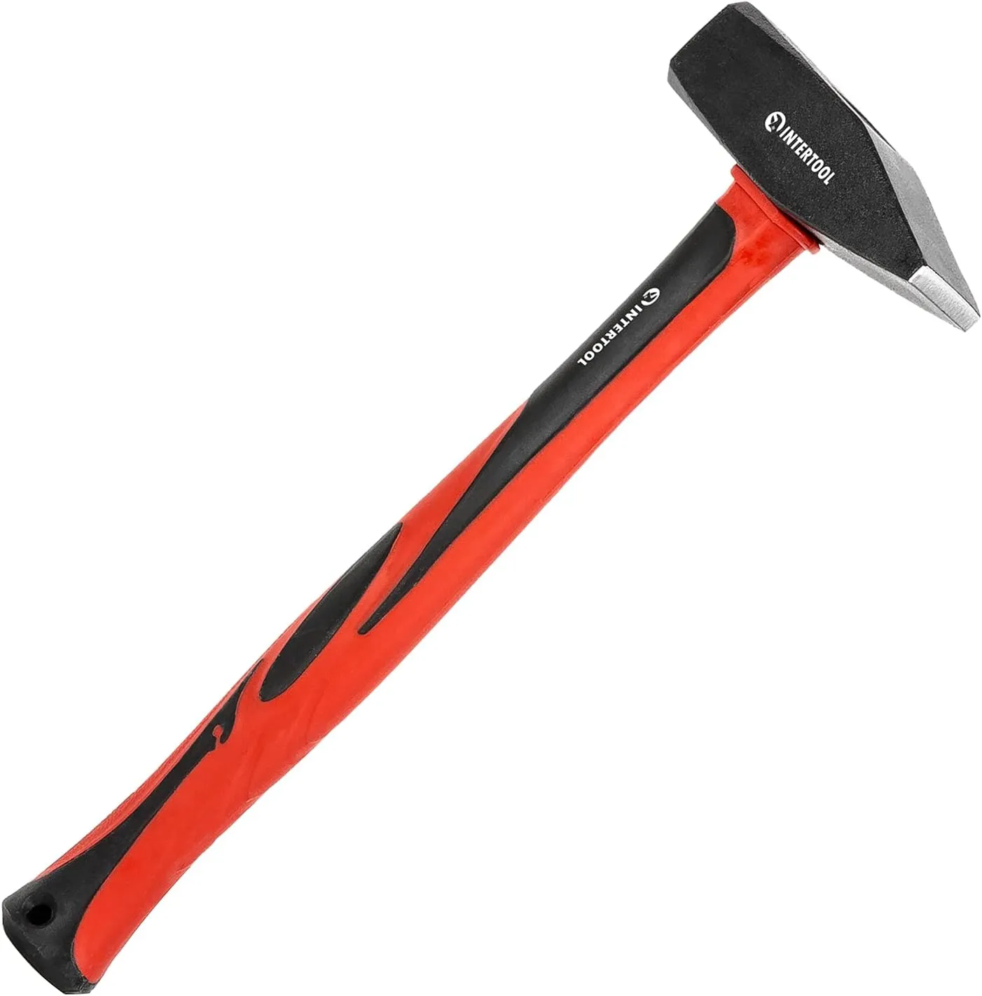 INTERTOOL 2 lbs Cross Peen Hammer, 1000g Heavy Duty Engineer Hammer, Mechanic, Blacksmith, Sheet Metal, 14” Shock Absorbing Fiberglass Handle HT08-0210