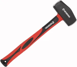 INTERTOOL 3lb Small Sledge Hammer 14.5” Club Drilling Hammer - Small Sledgehammer with Heavy-Duty Steel & Shock-Resistant Non-Slip Fiberglass Handle for Construction and Demolition - HT08-0246