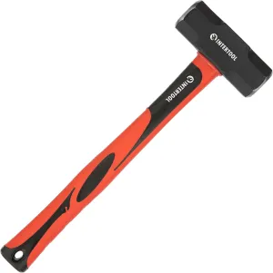 INTERTOOL 4lb Sledge Hammer - Drilling Crack Hammer - Small Slug Sledgehammer - Reinforced and Anti-Corrosive Coated Steel with 13” Shock Absorbing Fiberglass Handle - HT-0242