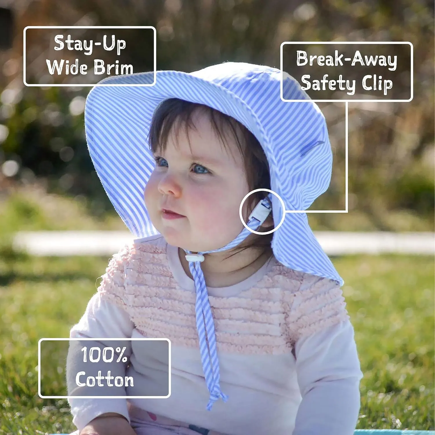 JAN & JUL 50  UPF Cotton Sun Hat with Wide Brim for Toddler Girls