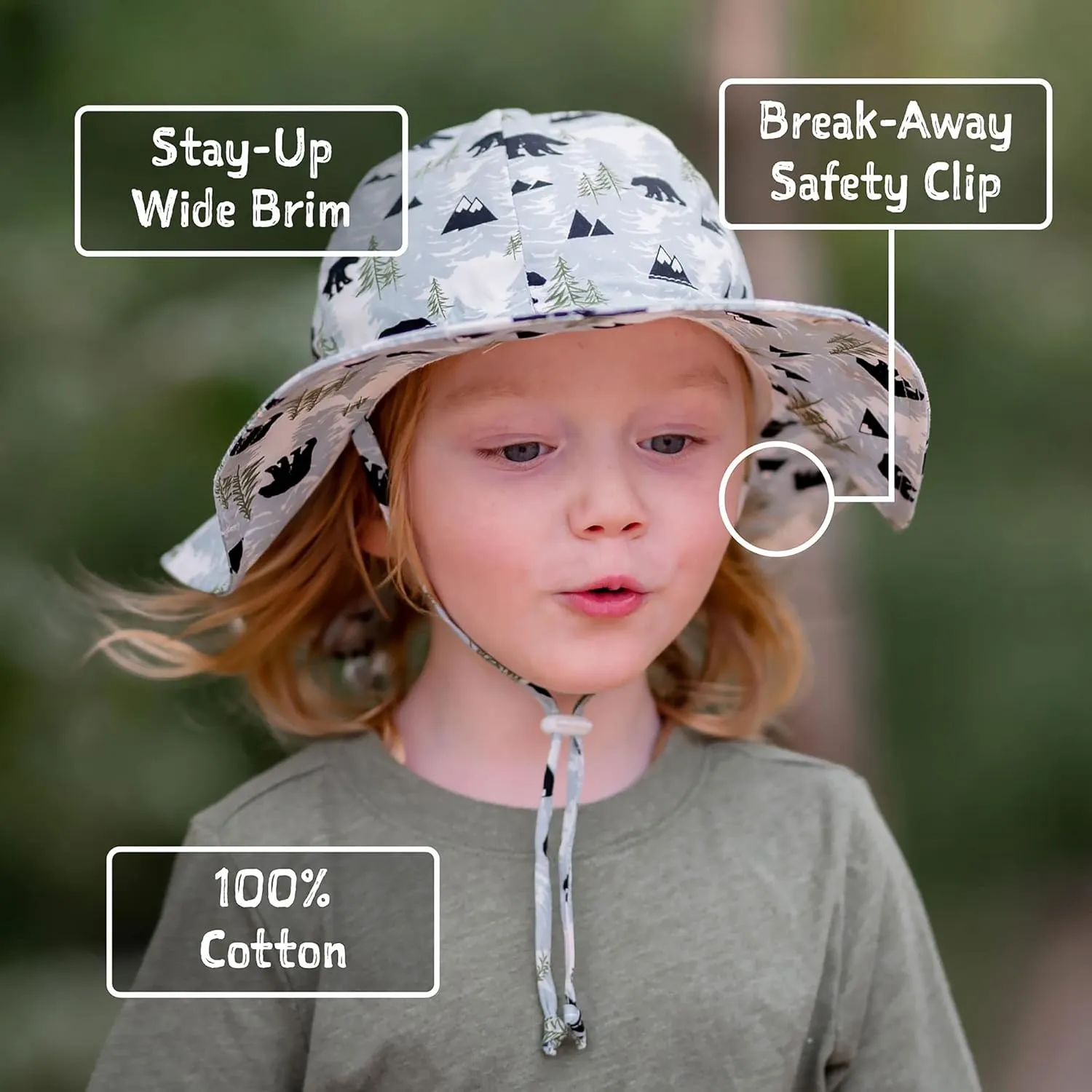 JAN & JUL 50  UPF Cotton Sun Hat with Wide Brim for Toddler Girls