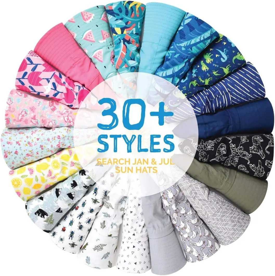 JAN & JUL 50  UPF Cotton Sun Hat with Wide Brim for Toddler Girls