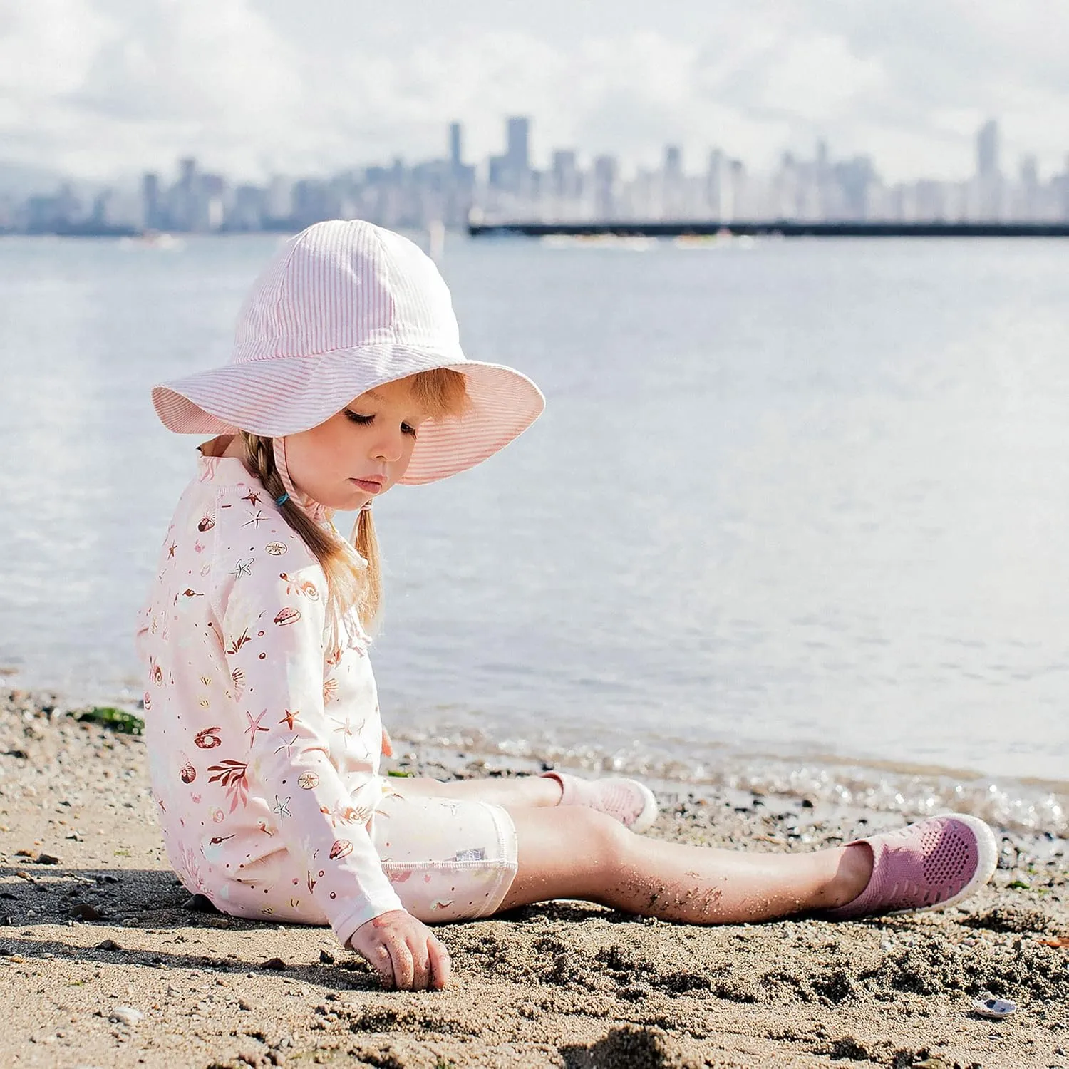 JAN & JUL 50  UPF Cotton Sun Hat with Wide Brim for Toddler Girls