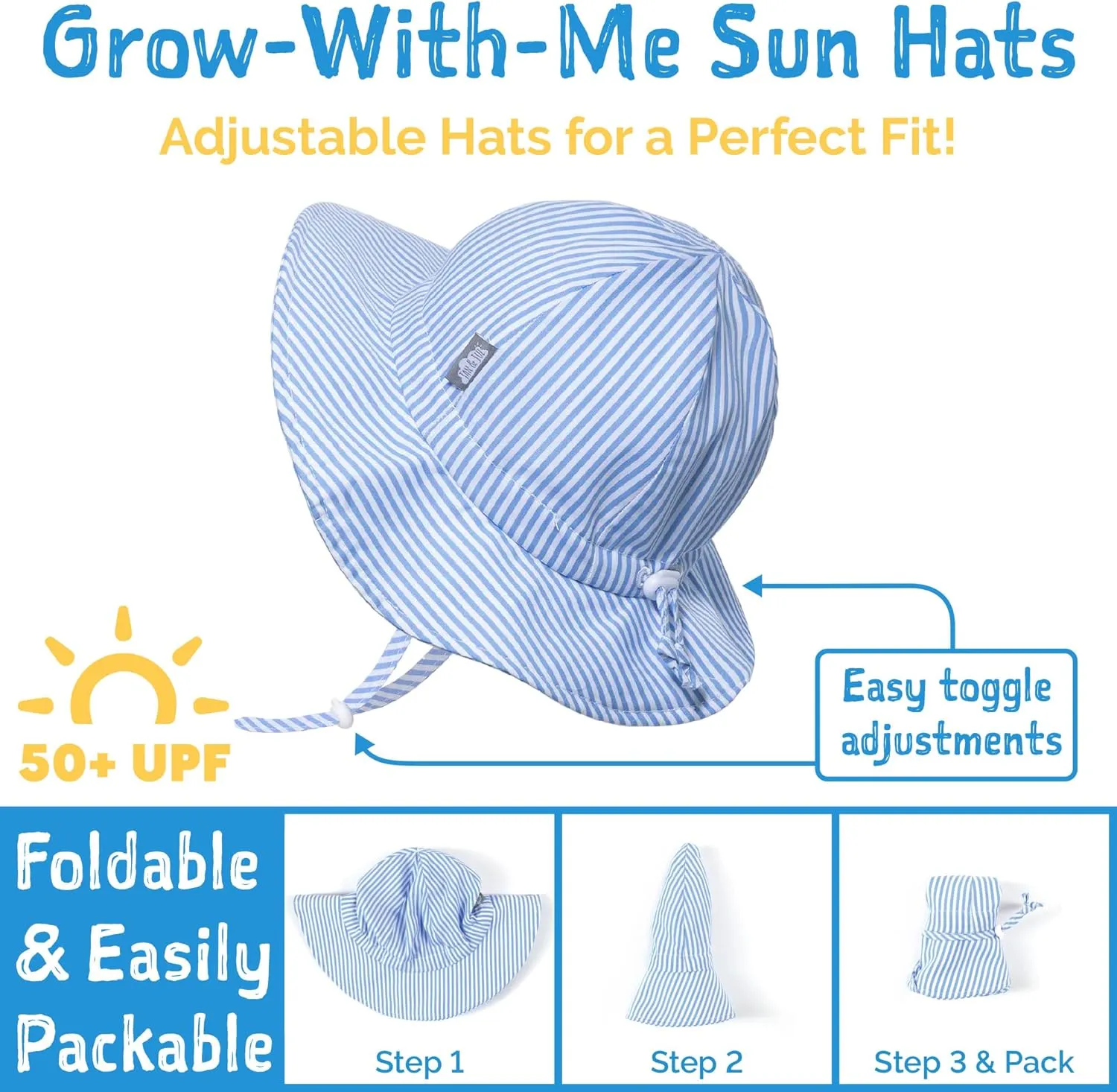 JAN & JUL Adjustable Cotton Floppy Sun Hat with 50  UPF Protection for Girls