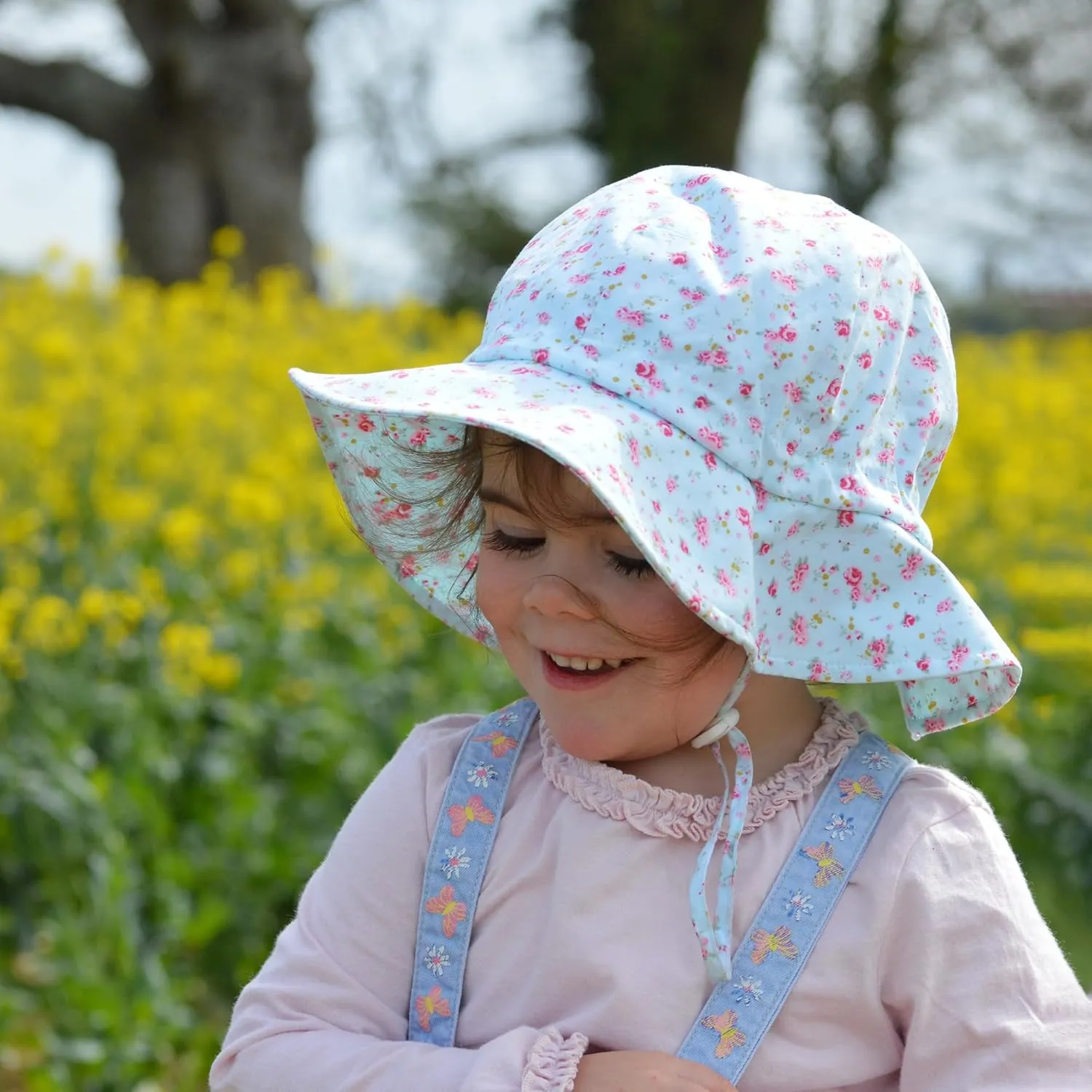 JAN & JUL Adjustable Cotton Floppy Sun Hat with 50  UPF Protection for Girls