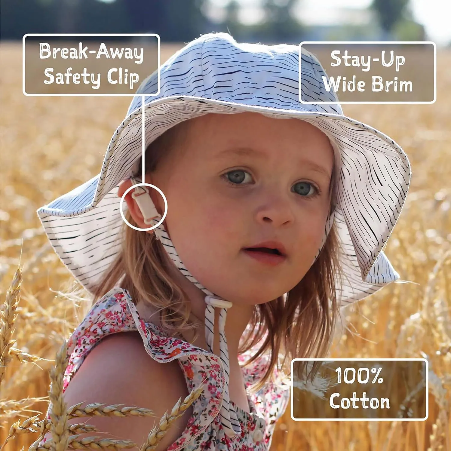 JAN & JUL Breathable Cotton Sun Hat with 50  UPF Protection for Toddler Boys