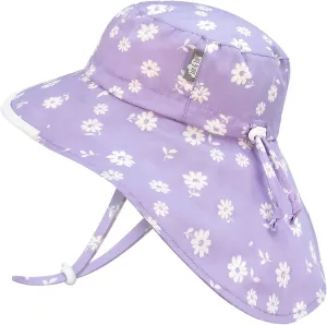JAN & JUL Girls' Grow-with-Me Cotton Adventure Sun Hat with Large Brim