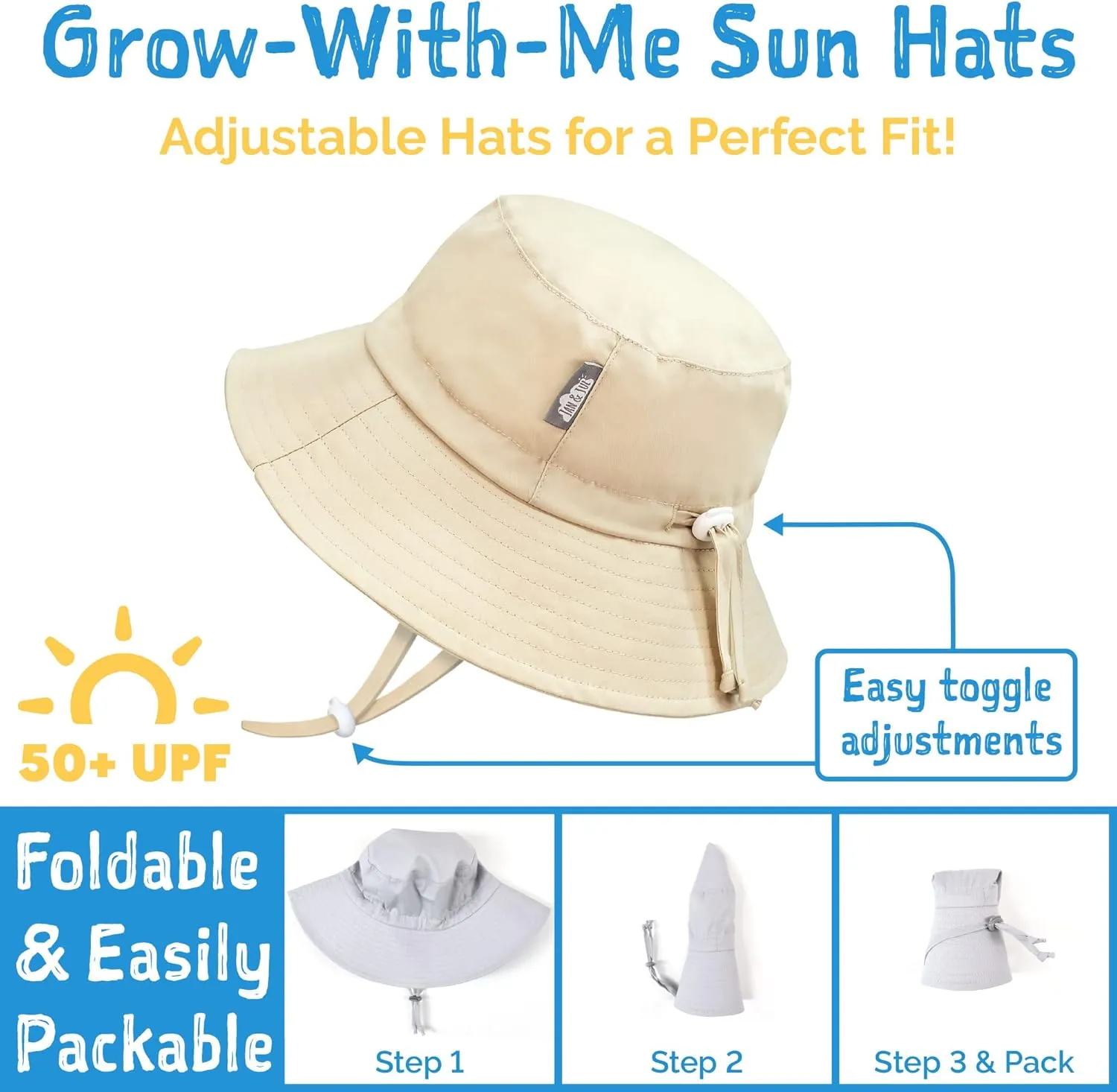 JAN & JUL Grow-with-Me Cotton Bucket Sun-Hat for Baby and Kids