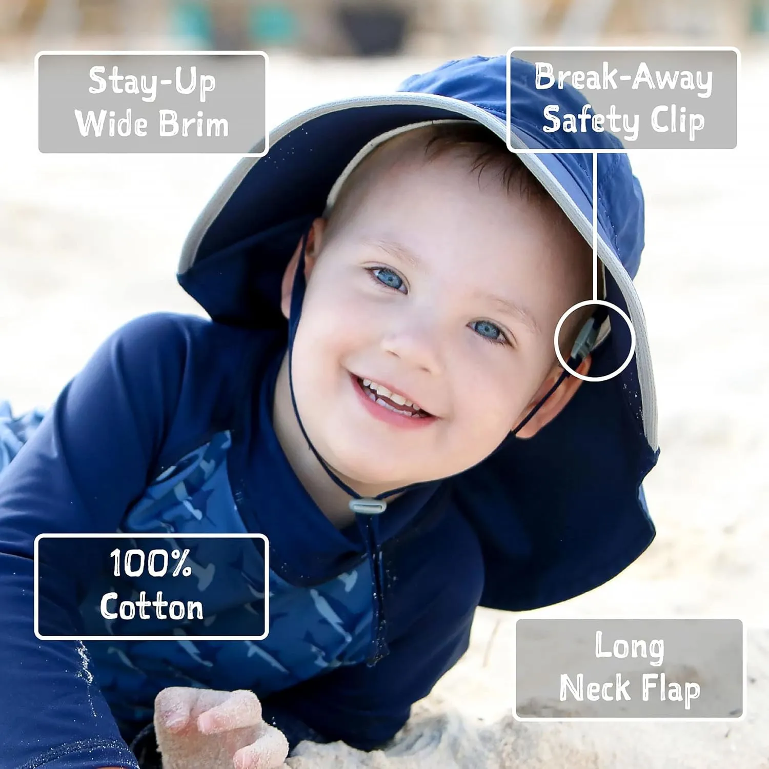 JAN & JUL Kids' Adjustable Cotton Adventure Sun Hat 50  UPF