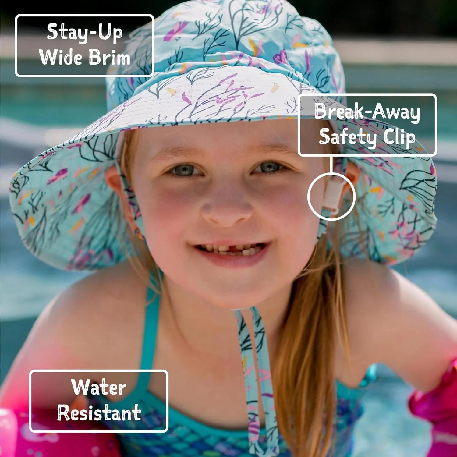 JAN & JUL Quick Dry Sun-Hat with Neck Flap for Swimming Boys' Beach Hat