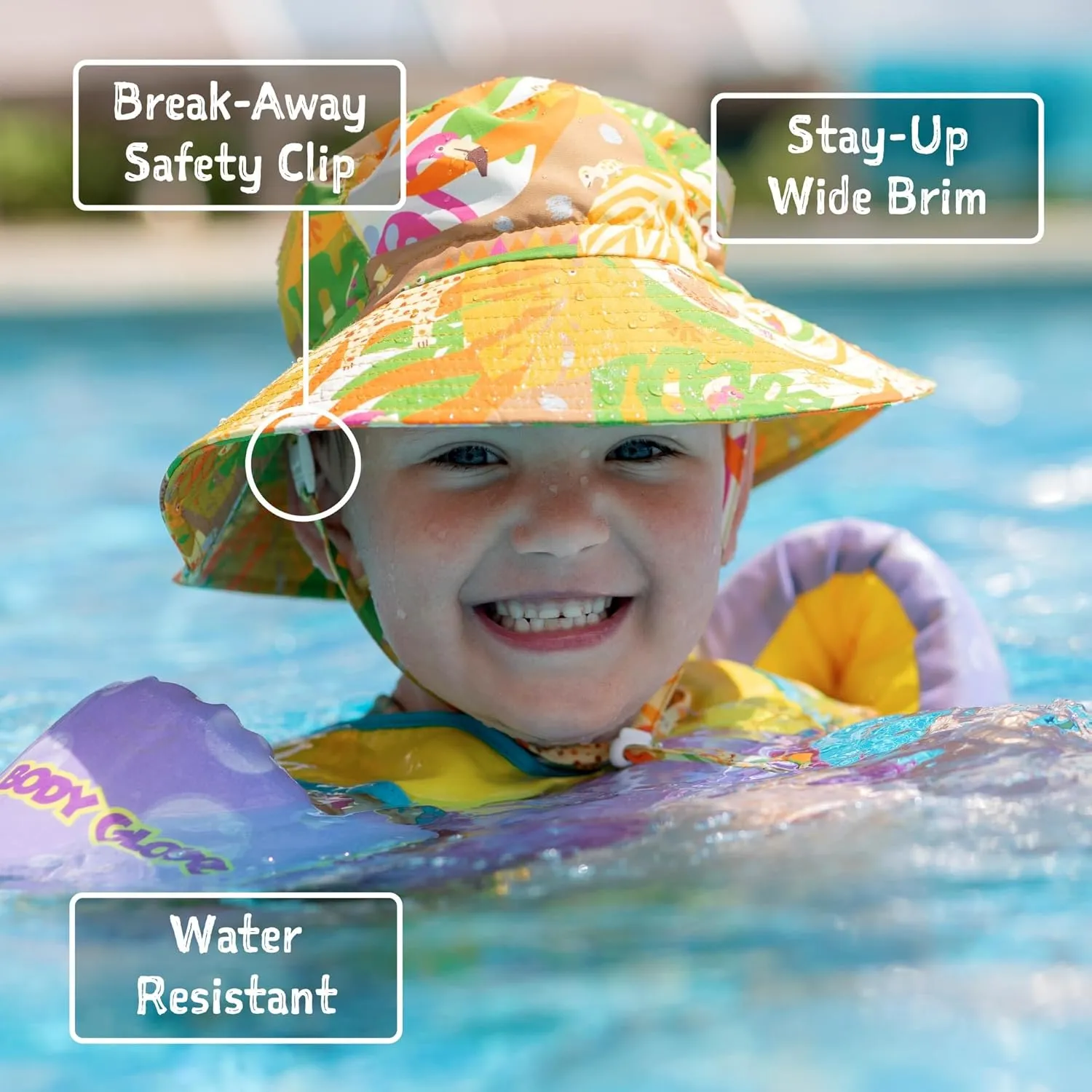 JAN & JUL Quick Dry Sun-Hat with Neck Flap for Swimming Boys' Beach Hat