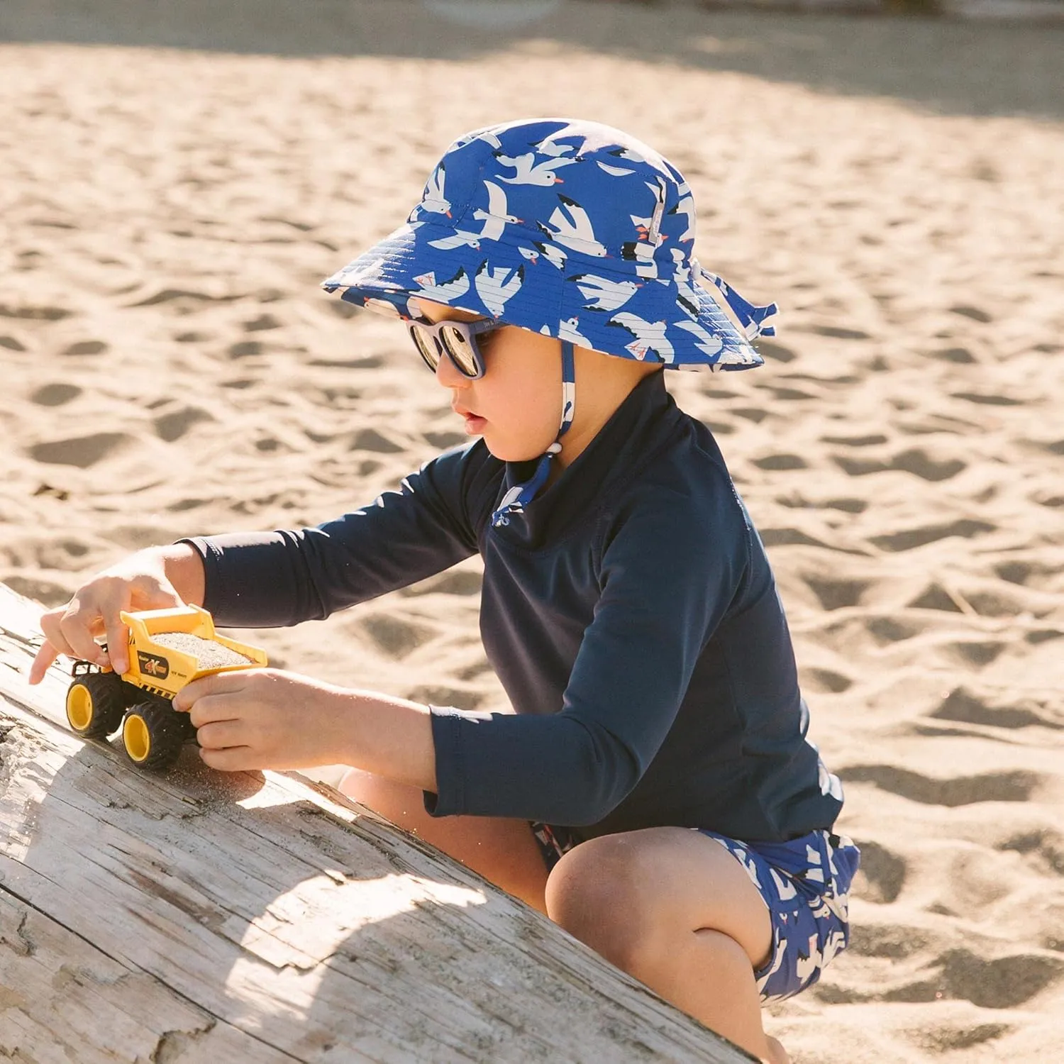 JAN & JUL Quick Dry Sun-Hat with Neck Flap for Swimming Boys' Beach Hat