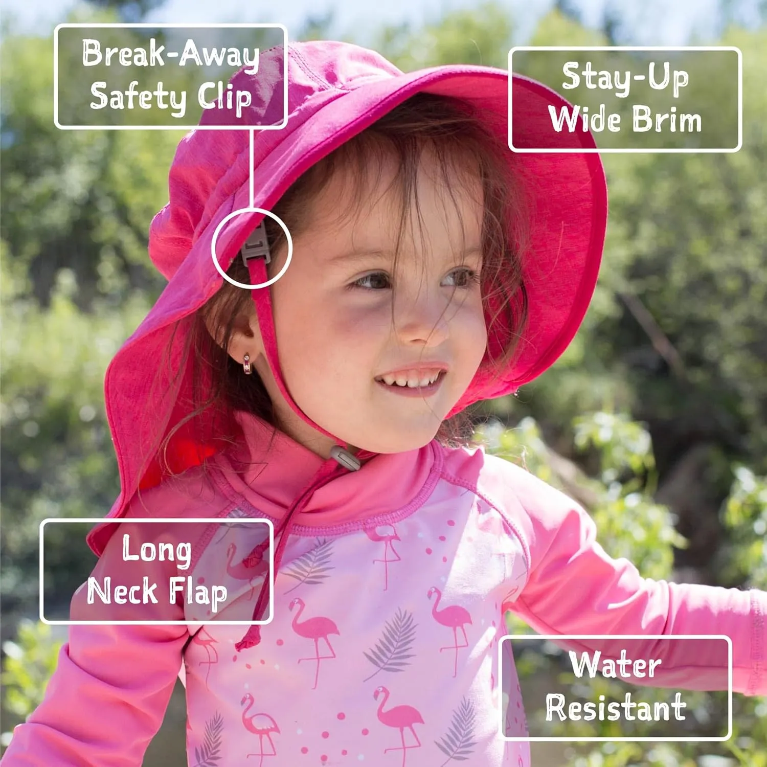 JAN & JUL Summer Adventure Wide Brim 50  UPF Quick-Dry Sun-Hats for Kids