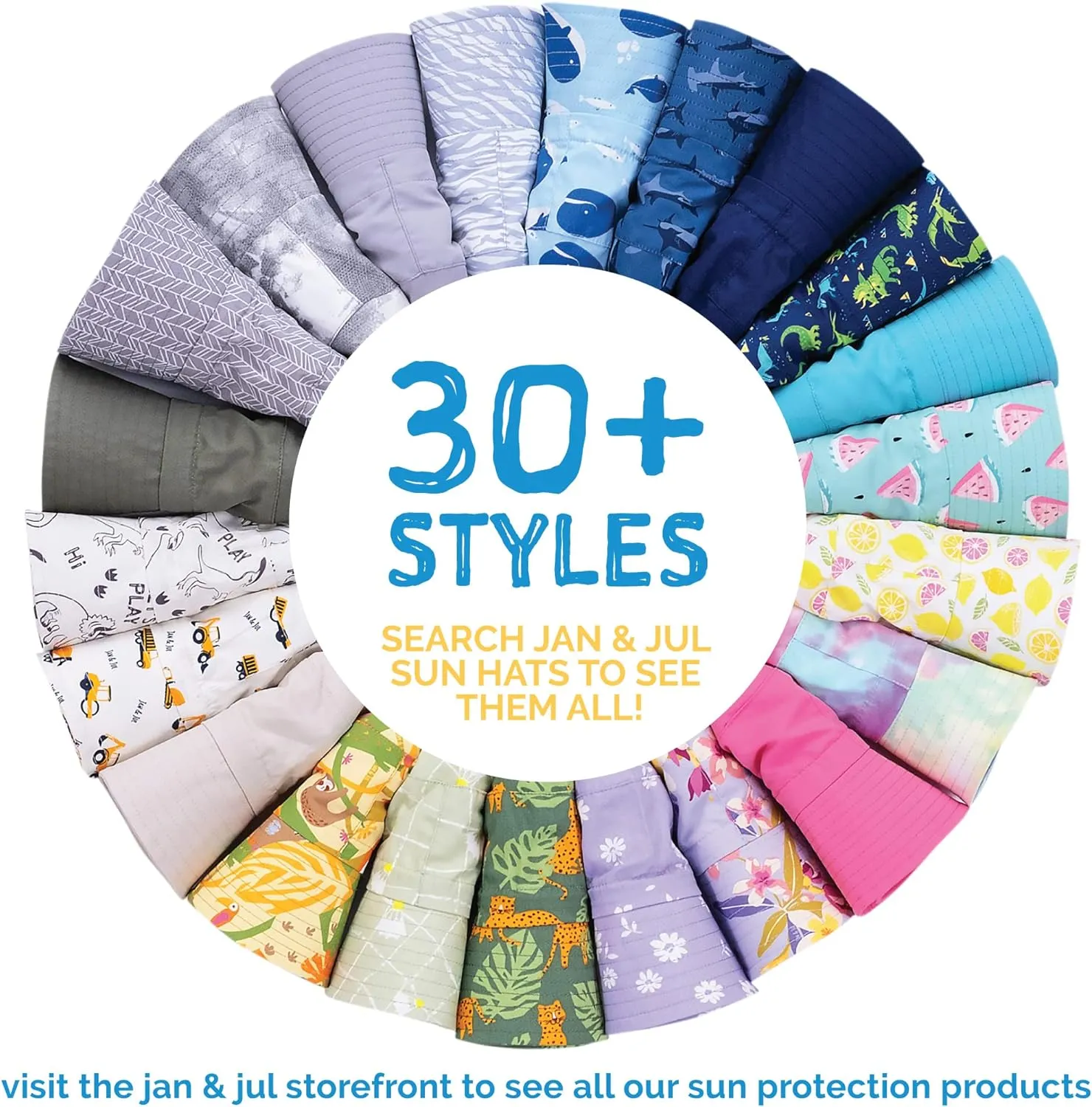 JAN & JUL Summer Adventure Wide Brim 50  UPF Quick-Dry Sun-Hats for Kids
