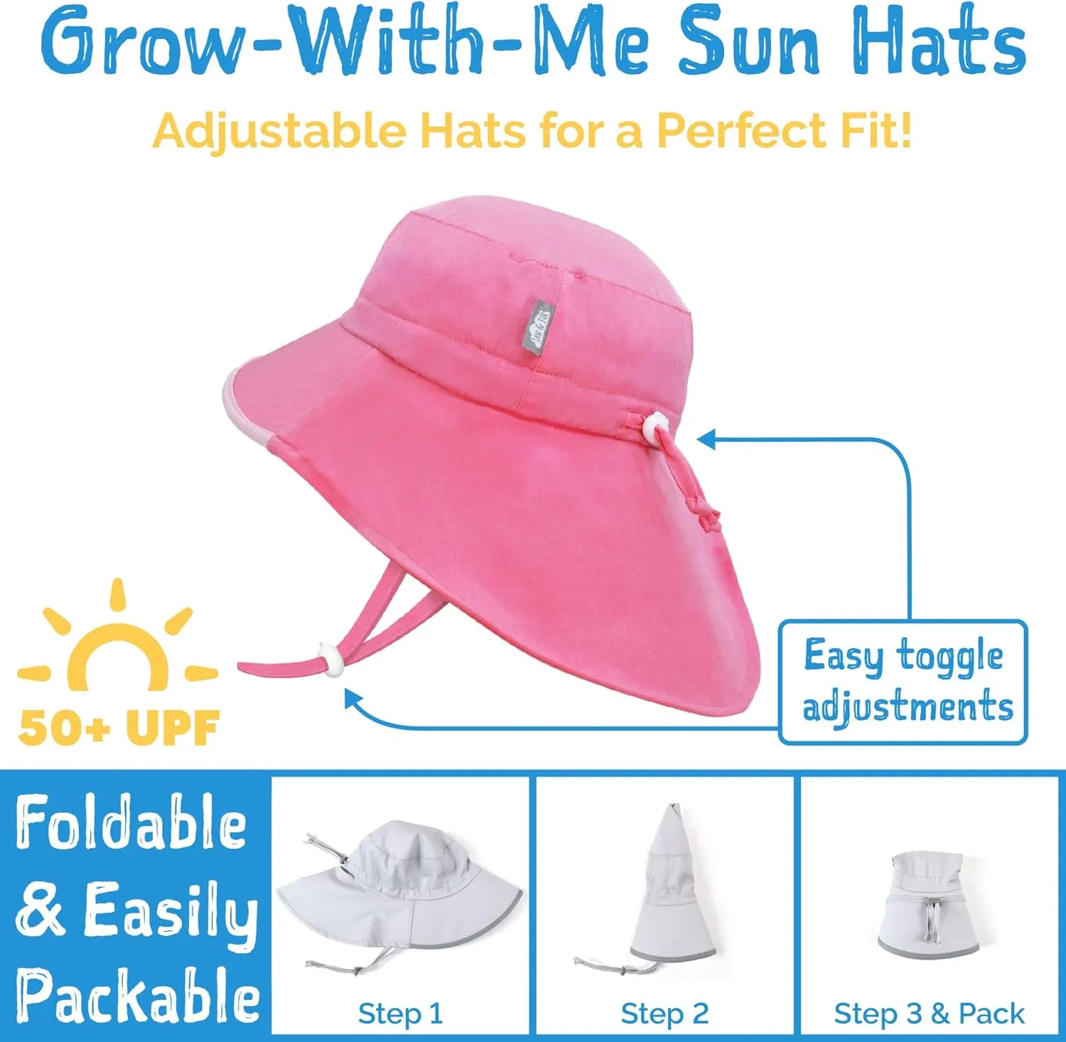 JAN & JUL Summer Adventure Wide Brim 50  UPF Quick-Dry Sun-Hats for Kids