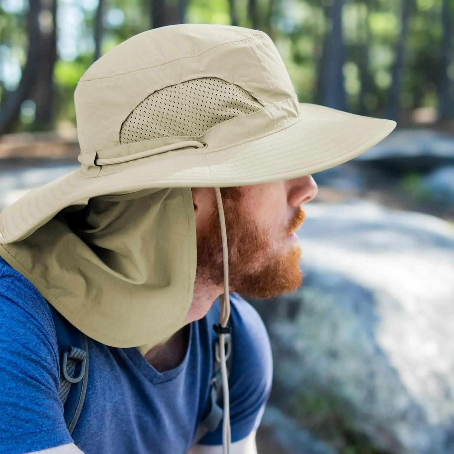 Jemez Wide Brim Boonie Hat with Neck Flap UPF 50  Sun Protection Breathable Safari Bucket Hat for Fishing Hiking