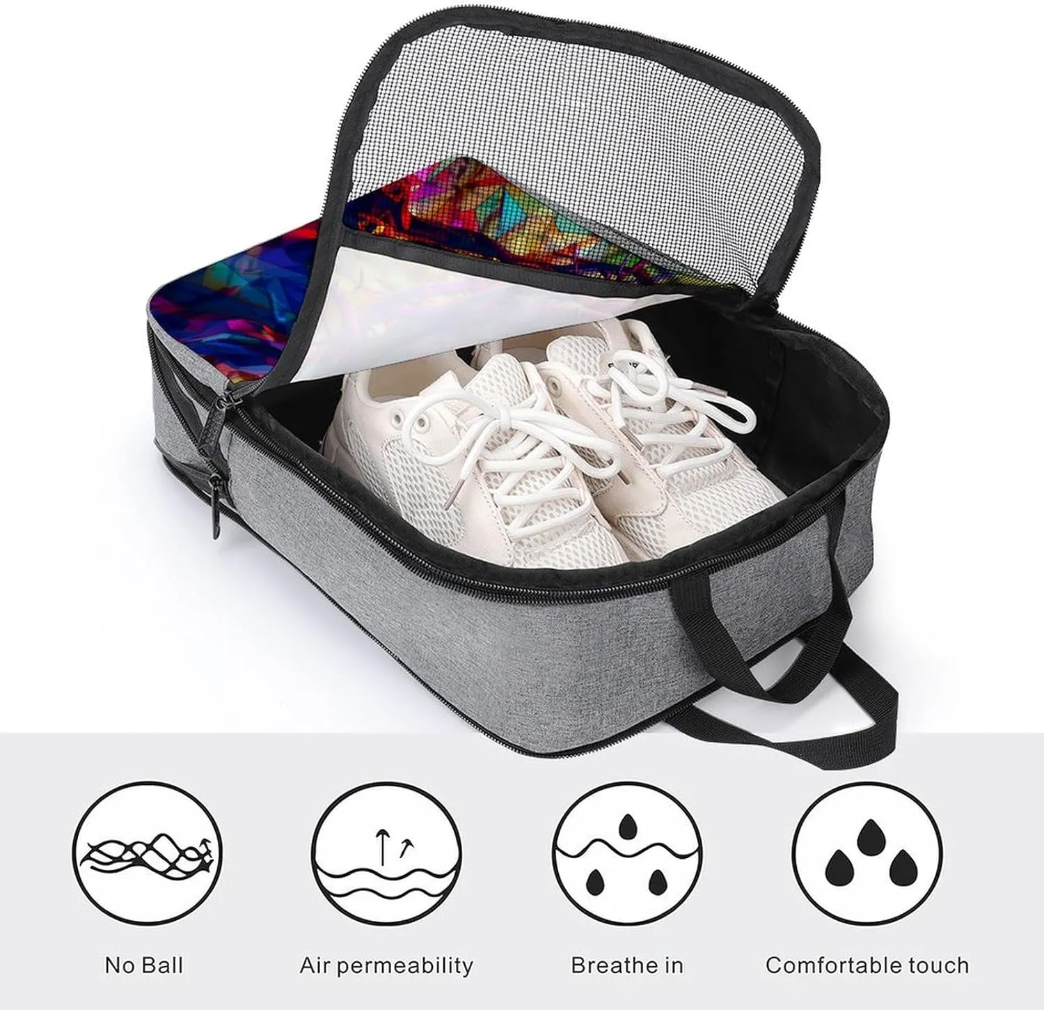 Jesus Christ with The Crown of Thorns Stained Glass Shoe Bag for Travel Daily Use Anti-dust Storage Carrier Golf Shoe Pouch
