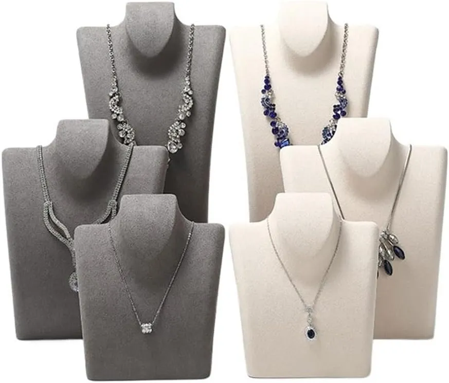 Jewelry Rack Necklace Display Stand Bust Display Stand Pendant Jewelry Hanging Rack Window Jewelry Storage Stand Jewelry Display(Gris,Medium)