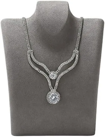 Jewelry Rack Necklace Display Stand Bust Display Stand Pendant Jewelry Hanging Rack Window Jewelry Storage Stand Jewelry Display(Gris,Medium)