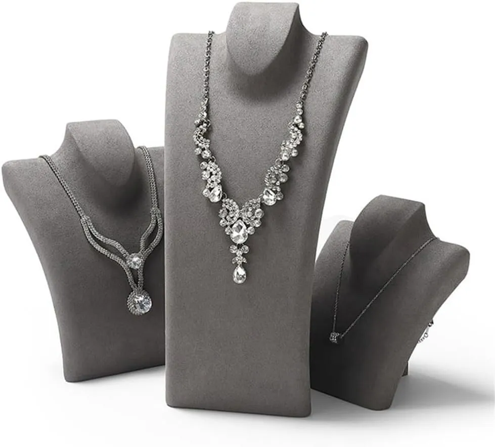 Jewelry Rack Necklace Display Stand Bust Display Stand Pendant Jewelry Hanging Rack Window Jewelry Storage Stand Jewelry Display(Gris,Medium)