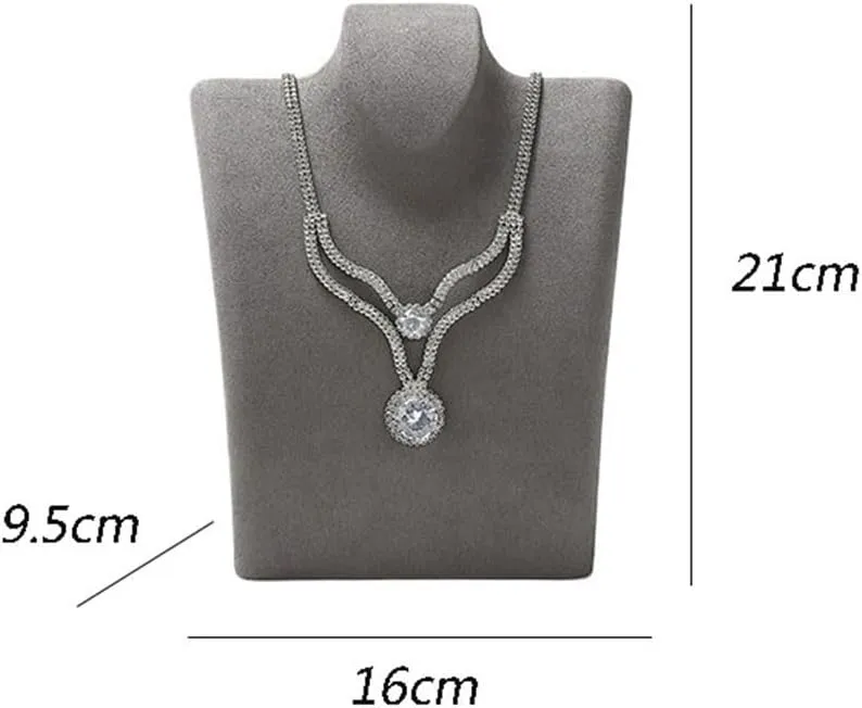 Jewelry Rack Necklace Display Stand Bust Display Stand Pendant Jewelry Hanging Rack Window Jewelry Storage Stand Jewelry Display(Gris,Medium)
