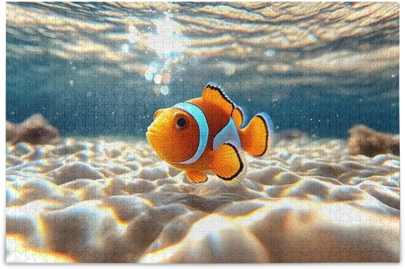 Jigsaw Puzzle Fish Underwater for Adults 1000 Pieces, Extremely Challenging and Difficult Puzzle for Family Games, Party Entertainment, and Brain Teasing Fun