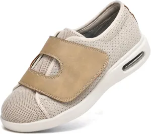 JITUUE Diabetic Shoes for Elderly Men Large Size Wide Adjustable Closure for Men Walking Shoes Edema Plantar Fasciitis Bunions Arthritis Swollen Feet Seniors Tennis Skechers