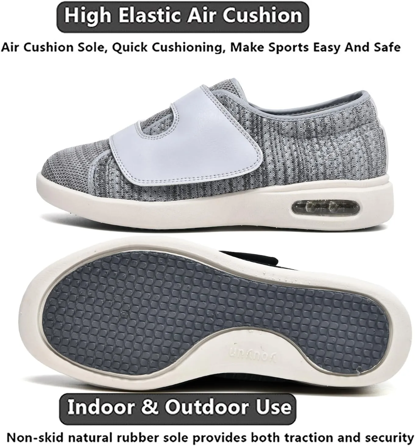JITUUE Diabetic Shoes for Elderly Men Large Size Wide Adjustable Closure for Men Walking Shoes Edema Plantar Fasciitis Bunions Arthritis Swollen Feet Seniors Tennis Skechers