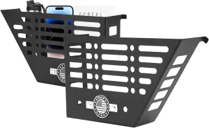 JK Rear Door Pockets, Metal Rear Door Storage Box for 2011-2018 Wrangler JK JKU 2/4 Doors, 2 PCS Door Side Insert Organizer Box for Replace Sagging Nets Storage Accessories