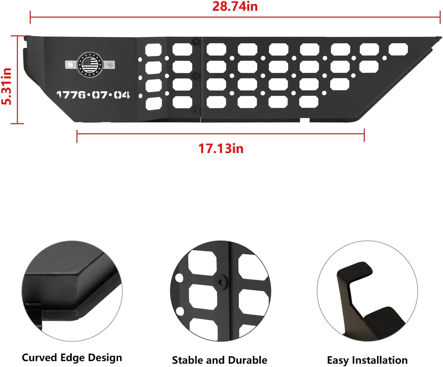 JL Front Door Storage Box, US Flag Metal Front Door Pocket for Wrangler JL/JLU 4XE 2018-2024 & Gladiator JT 2020-2024 Side Insert Organizer Box Pockets
