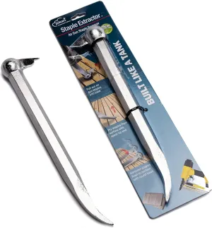 Jokari Industrial Strength 14 Inch Air Gun Staple Extractor. Heavy Duty Tool for Carpenters, Upholsterers or Carpet Fitters to Easily Pull Hard to Remove Staples or Hammer Them Flush to Surface